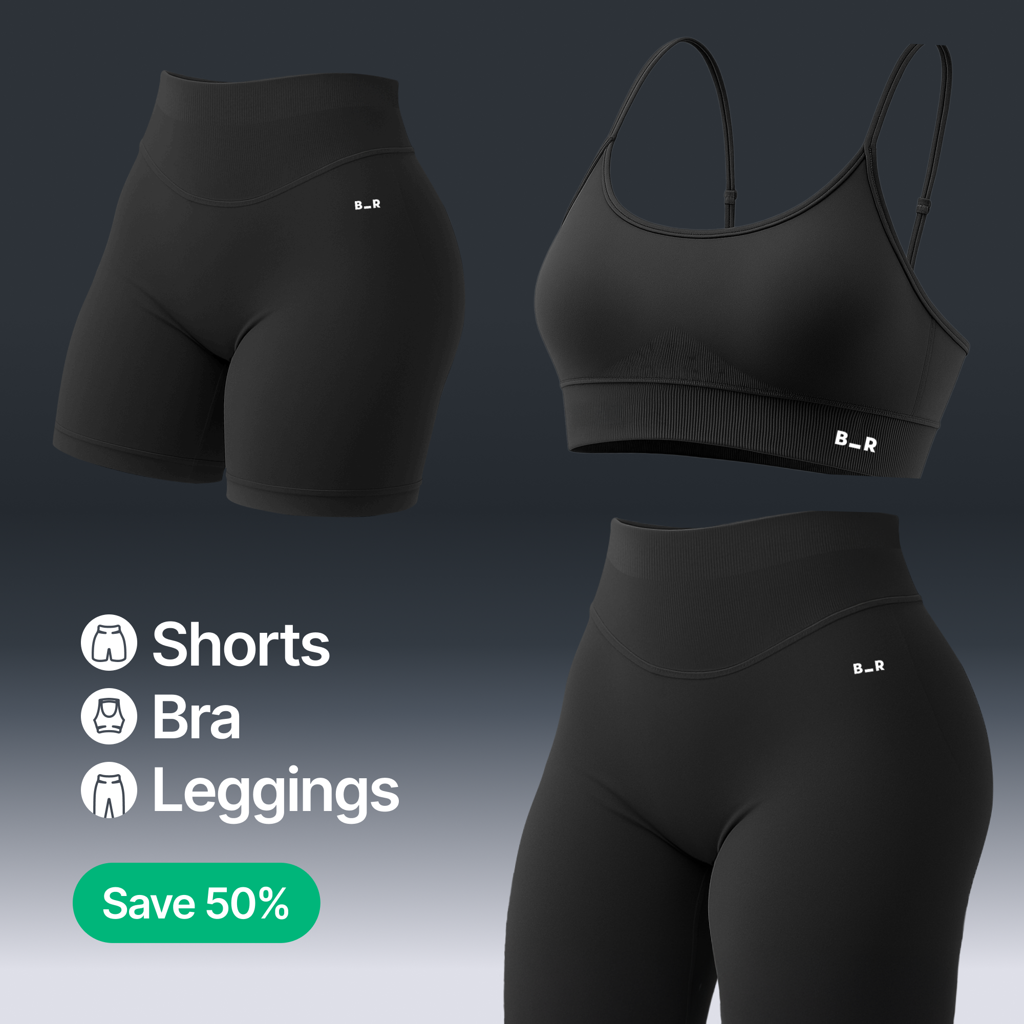 Flat belly set - Charcoal