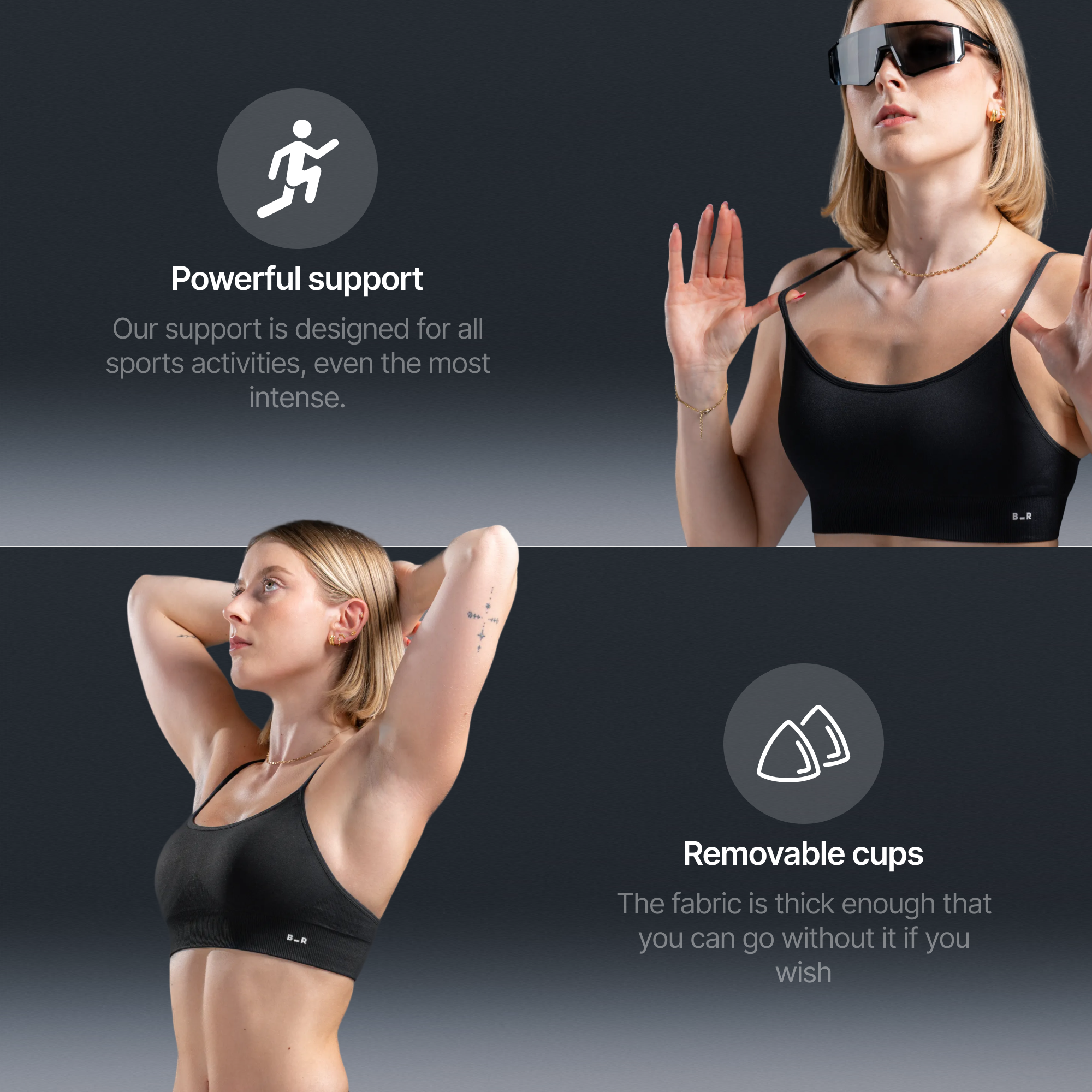 Sports Bra – Charcoal