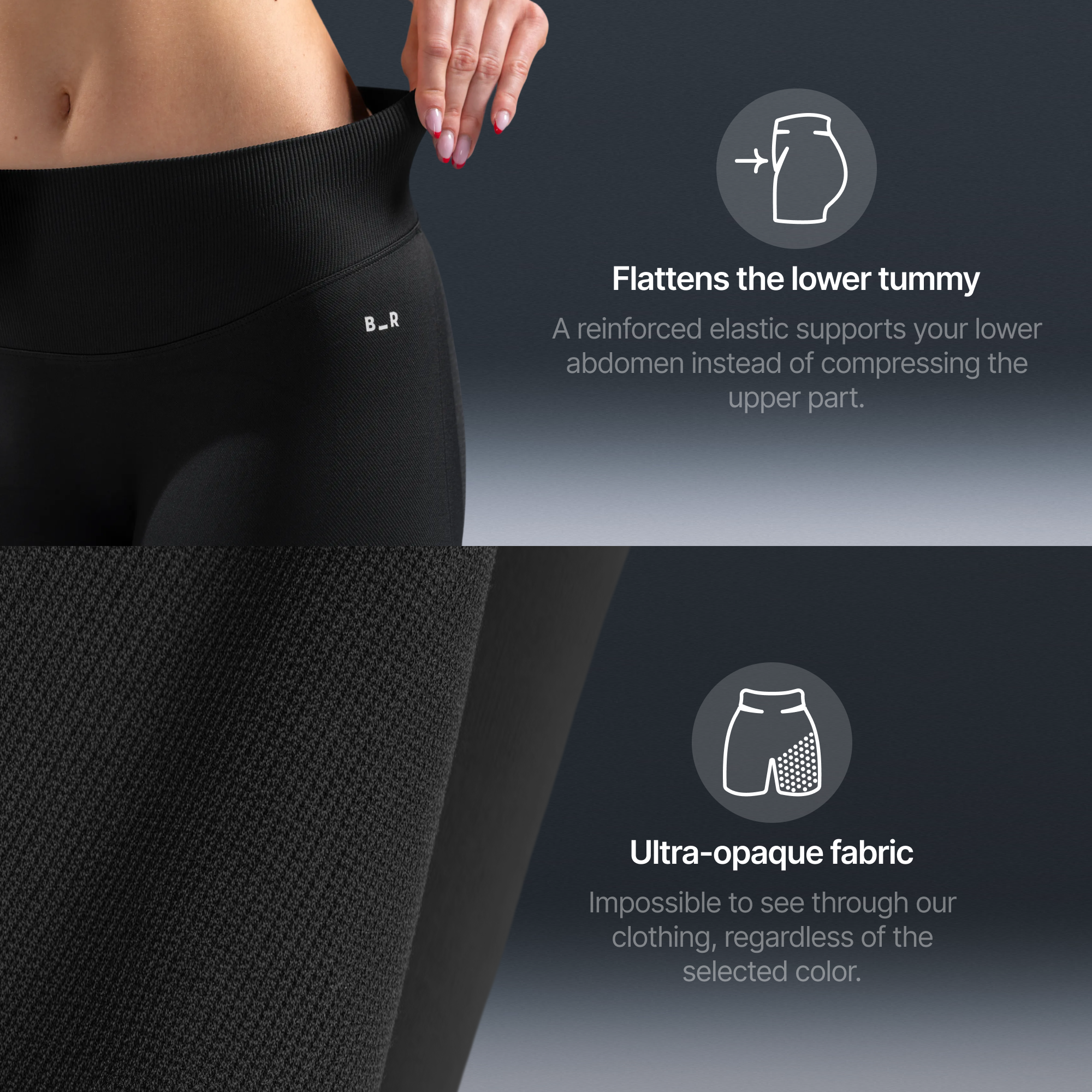 Flat belly set - Charcoal